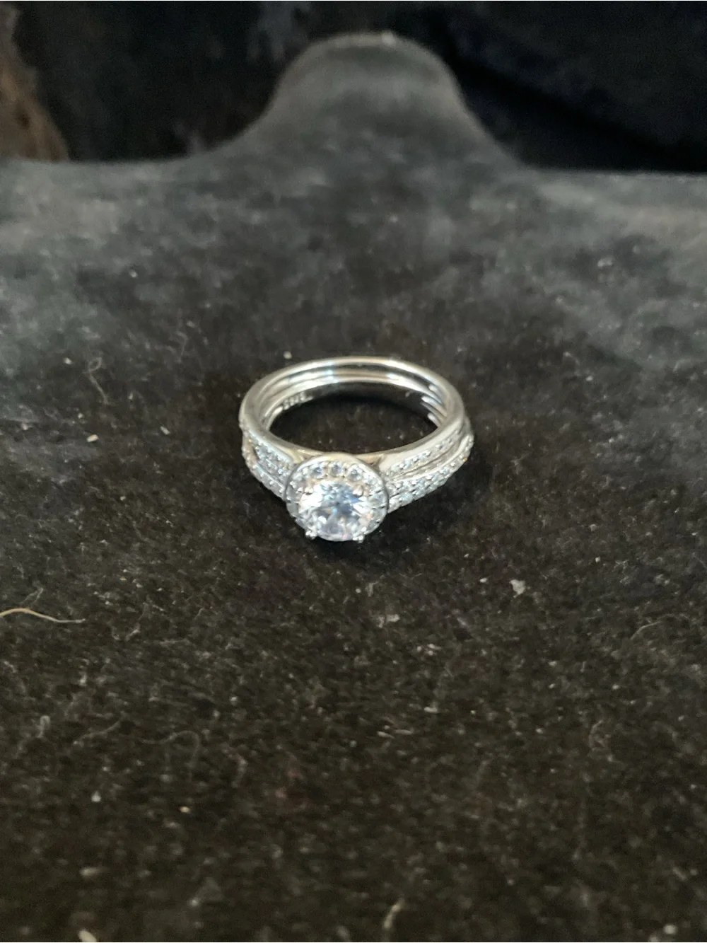 Sterling Silver Cubic Zirconia Halo Ring Set